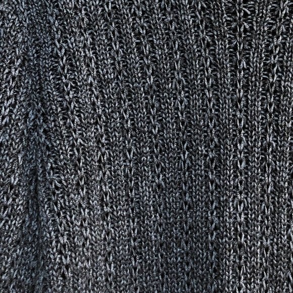 J. Jill Sweater Womens Large Blue Open Knit Marled Long Sleeve Scoop Neck - Picture 8 of 8